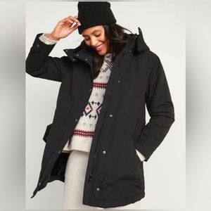 NWT Old Navy Faux-Fur Lined Hooded Black Parka Coat for Women (Plus Size) US XXL